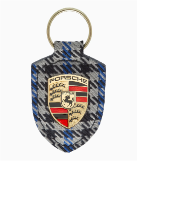 Porsche Crest Key Ring- Pepita Blue